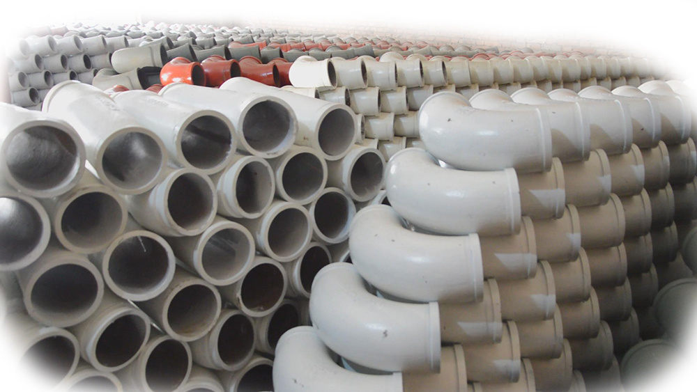 אבזור צינור משאבת בטון יציקת מרפק DN125 R275 D90